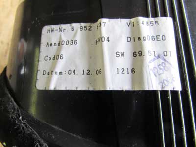 BMW Instrument Cluster Speedometer Gauges 62119135265 E63 645Ci 650i9